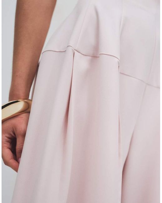 ASOS White Tailored Snatch Waist Wide Leg Trousers