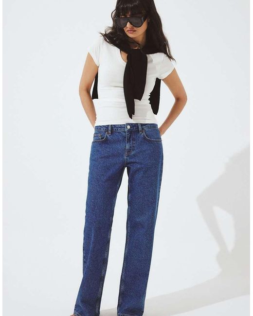 NA-KD Blue Lane Low Waist Jeans