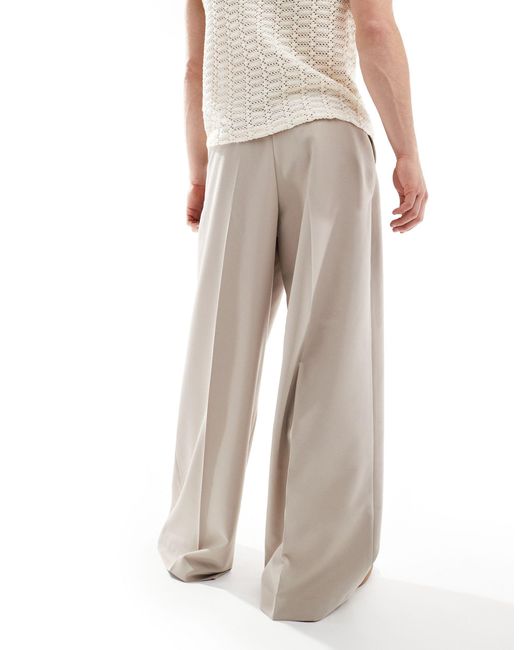 Pantalon élégant ultra ample - taupe ASOS pour homme en coloris Natural
