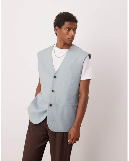 ASOS White Waistcoat Jacket for men
