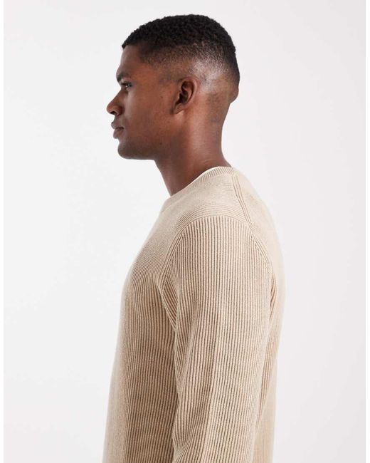 Jack & Jones Natural Ribbed Jumper for men