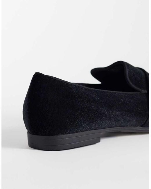 ASOS Blue Slim Loafer With Gross Grain Saddle for men