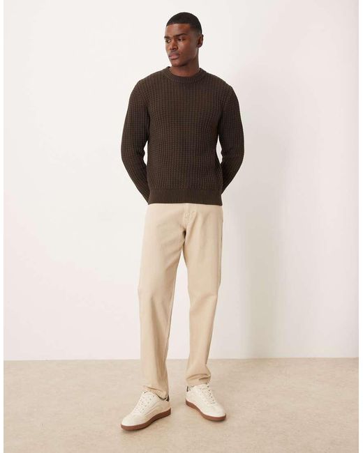 SELECTED Brown Knitted Jumper for men