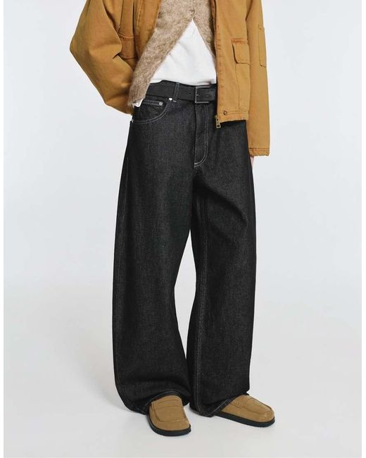 Pull&Bear White Barrel Jeans With Stars