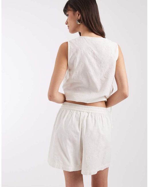 JJXX White Co-ord Structured Shorts