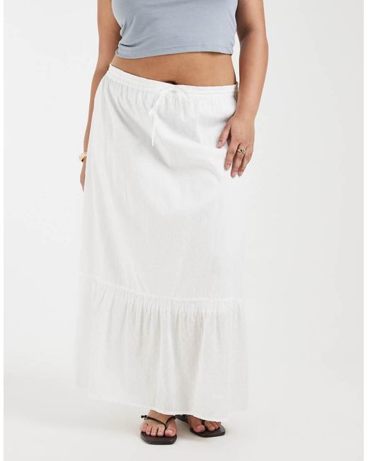 Vero Moda White Textured Boho Maxi Skirt