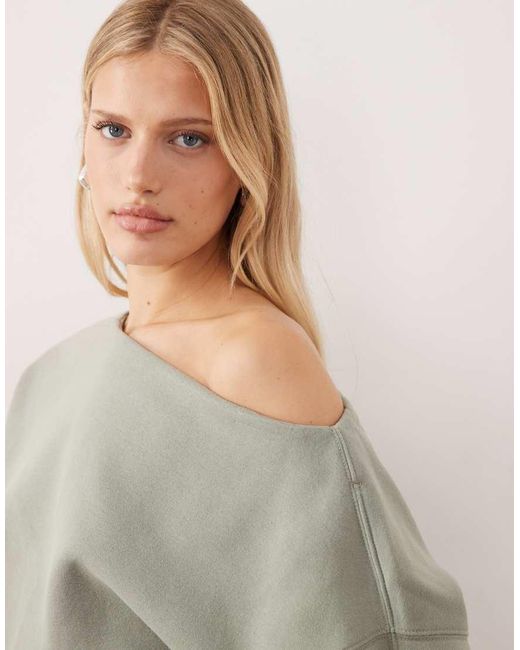 Abercrombie & Fitch Natural Mini Slash Neck Sweatshirt