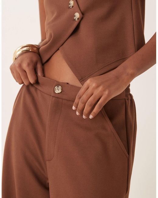 ASOS Natural Jersey Twill Wide Leg Pants