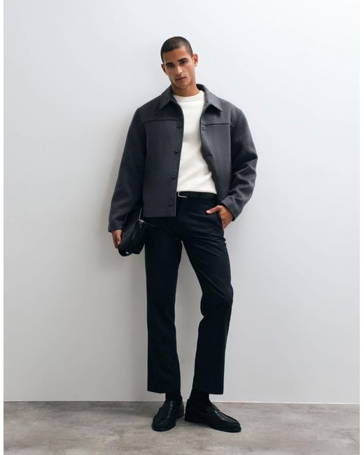 ASOS Blue Wool Look Jacket for men