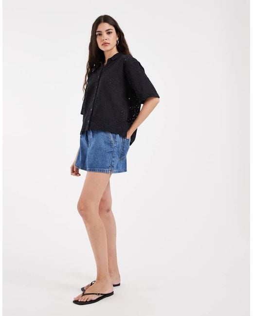 Levi's Black Harlie Short Sleeve Lace Shirt