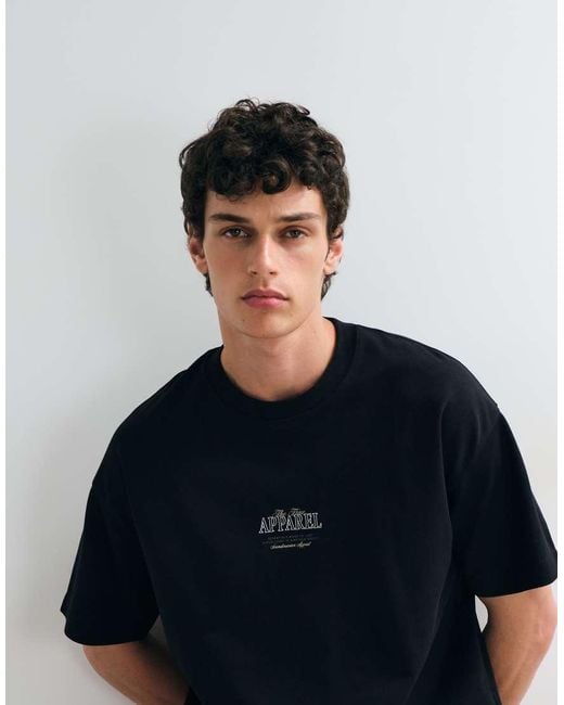 Jack & Jones Blue Oversized Backprint Script T-shirt for men