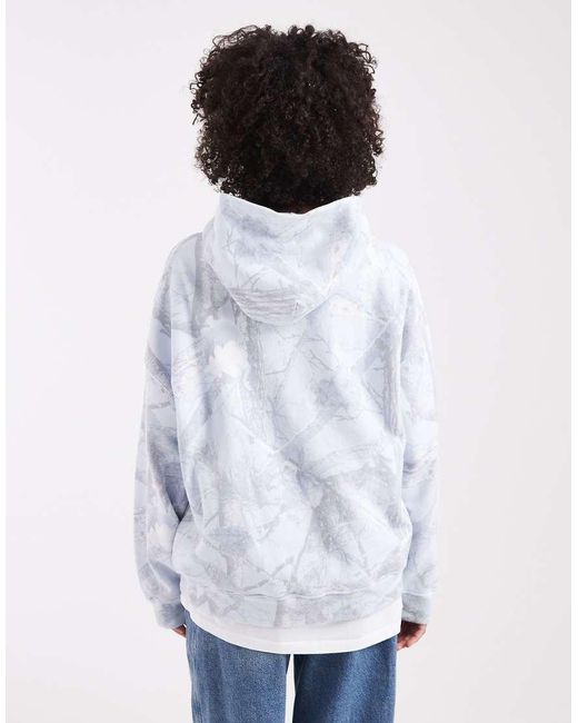 Hollister White Mini Logo Boyfriend Hoodie