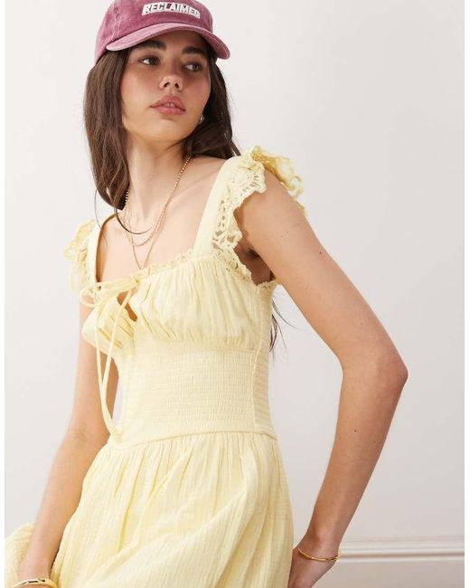 Vestido Veraniego De Estilo Wéstern Con Cintura Entallada De Reclaimed (vintage) de color Natural