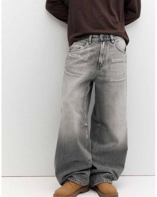 Pull&Bear Gray Wide-leg Jeans for men