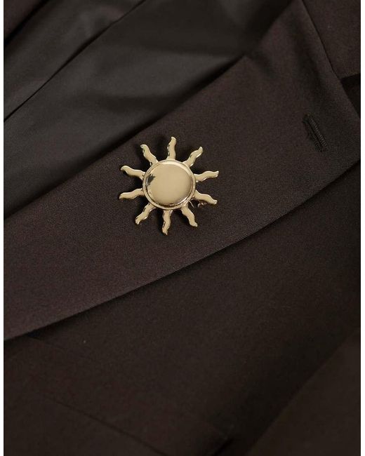 ASOS Natural Sun Brooch for men