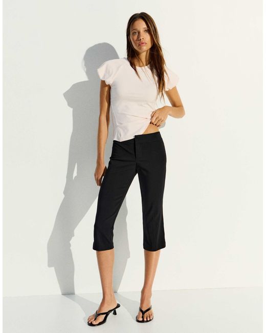 Bershka Natural T-shirt mit ballonärmeln und raglanärmeln