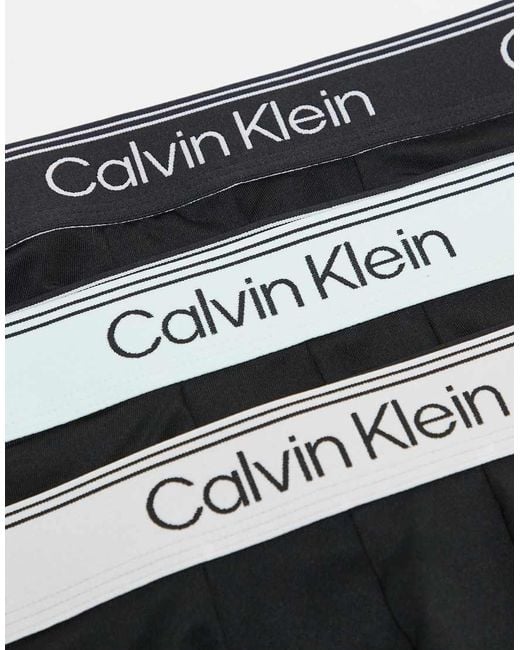 Calvin Klein Black Microfiber Stretch 3 Pack Boxer Briefs for men