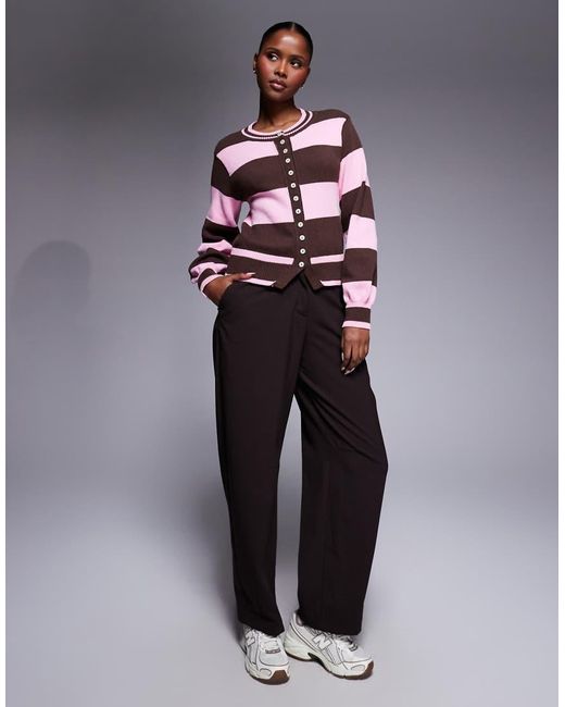 River Island Brown Striped Cardigan
