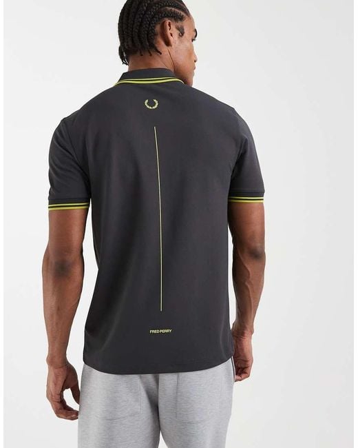 Fred Perry Gray Tennis Performance Twin Tipped Logo Polo Shirt for men