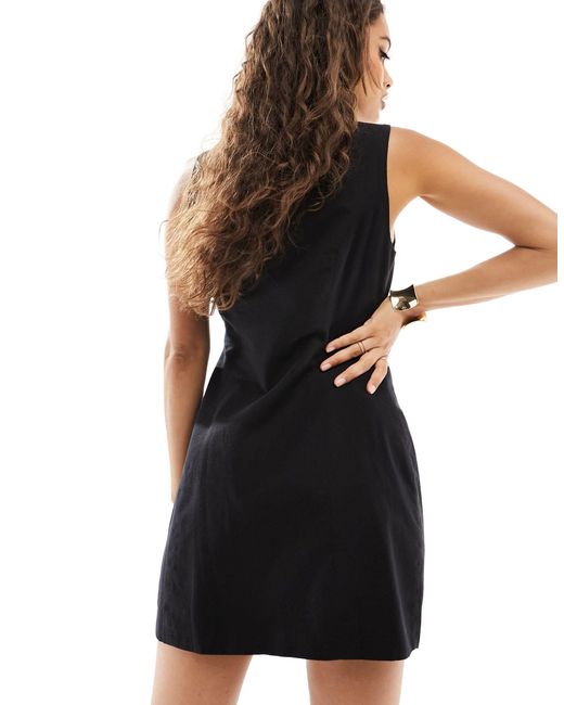 Asos design petite - robe courte boutonnée style gilet ASOS en coloris Black
