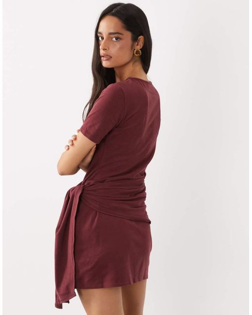 ASOS Red Supersoft Tie Side Mini Dress