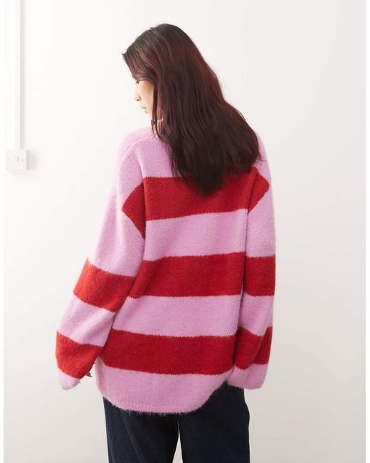 Monki Red Oversized Cardigan