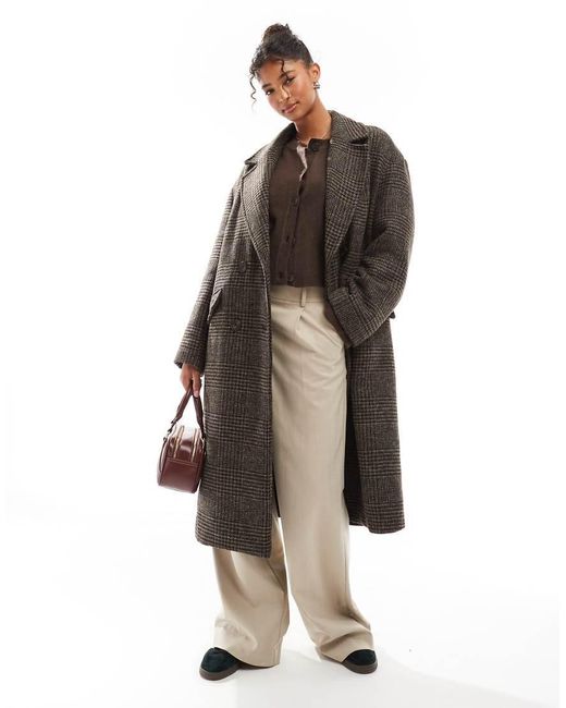 Bershka Brown Slouchy Tailored Coat