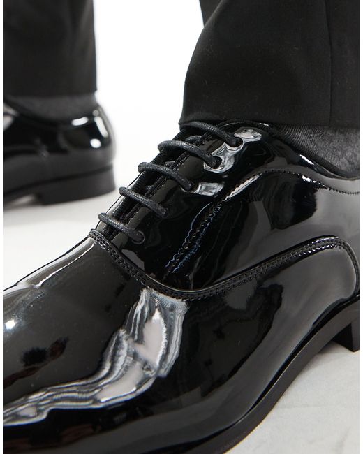 Chaussures élégantes à lacets en similicuir verni - noir ASOS pour homme en coloris Black
