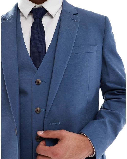 ASOS Skinny Colbert in het Blue voor heren