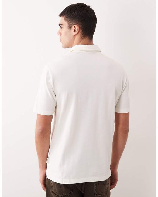 ARMANI EXCHANGE White Short Sleeve Logo Polo for men