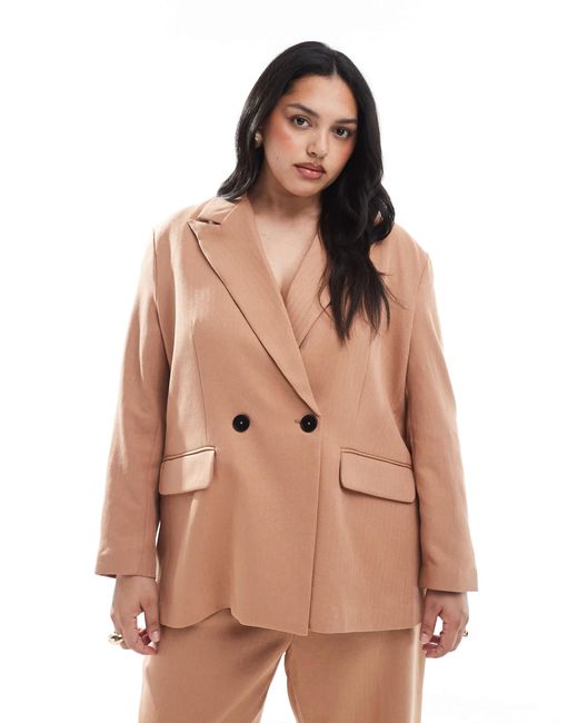 Vero Moda Natural Tailored Herringbone Blazer