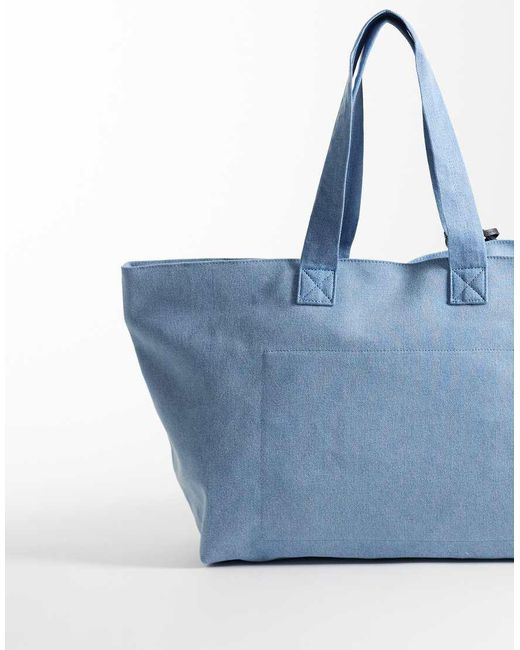 Lacoste Blue Large Tote Bag With Croc Charm
