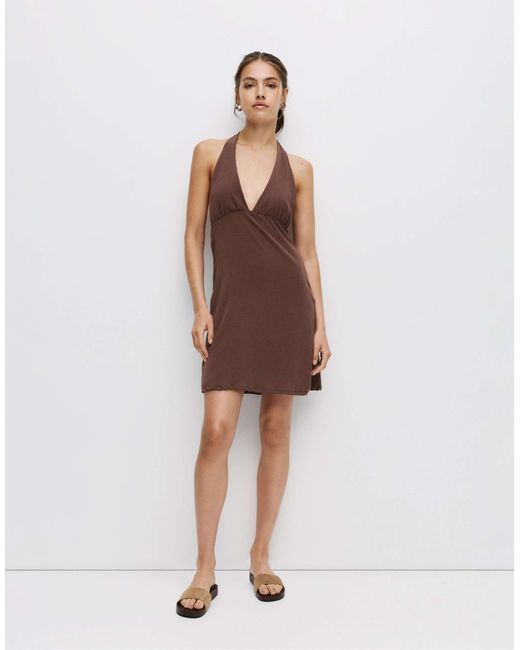 Top à dos ouvert Pull&Bear en coloris Brown