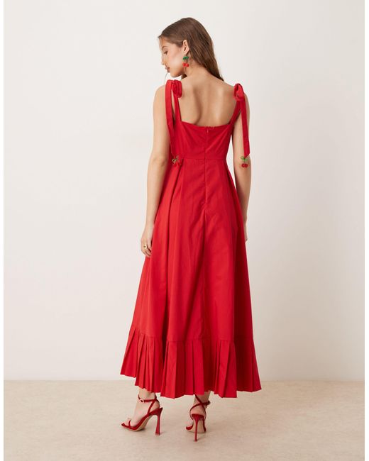 Sister Jane Red Bow Shoulder Midaxi Dress