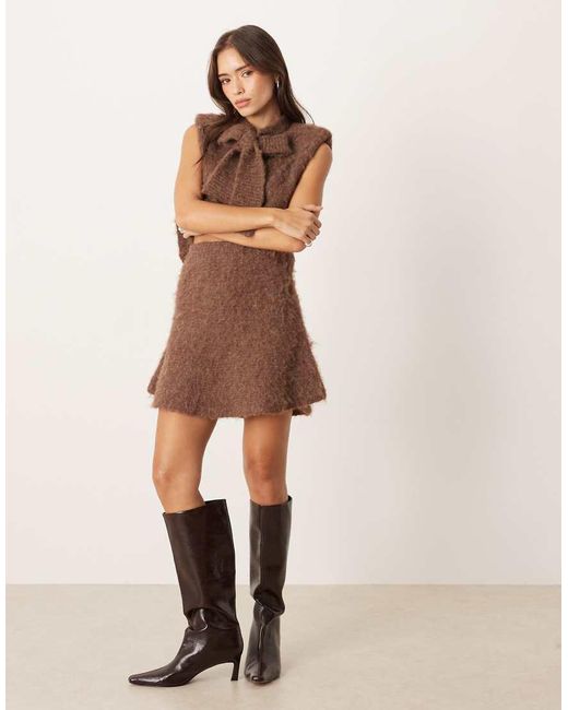 ASOS Brown Flippy A-line Skirt