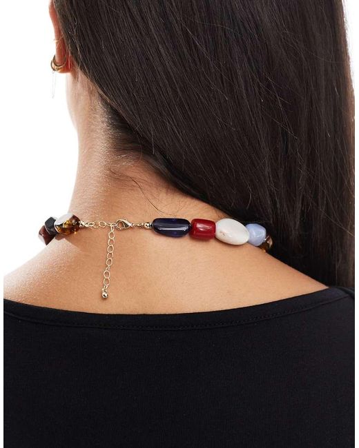 ASOS Kralenketting Met Grote Imitatiestenen in het Black