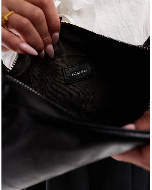 Pull&Bear Black – strukturierte schultertasche