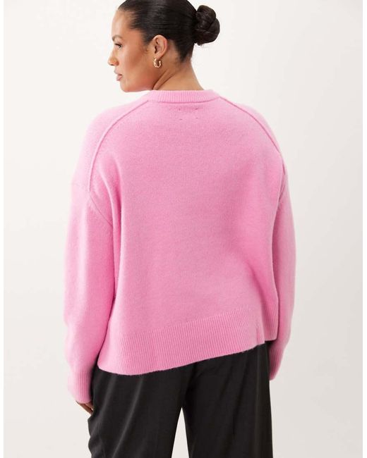 ASOS Pink Asos Design Curve Boxy Sweater With Side Split Detail
