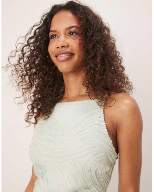 Gina Tricot Natural Swirl Embossed Mini Dress