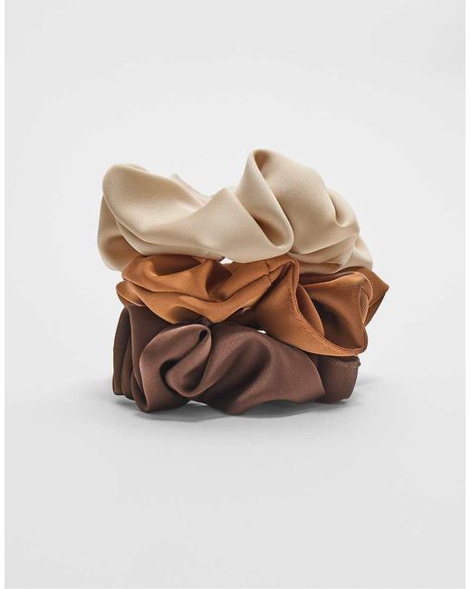 Stradivarius White Set Of 3 Scrunchies