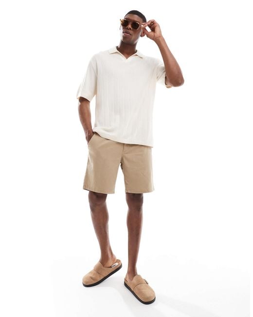 Jack & Jones White Open Neck Polo for men