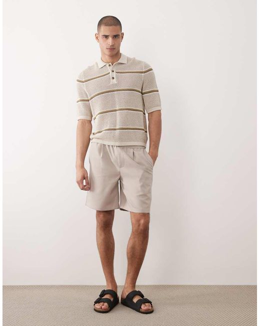 Only & Sons Natural Open Knit Relaxed Fit Shirt for men