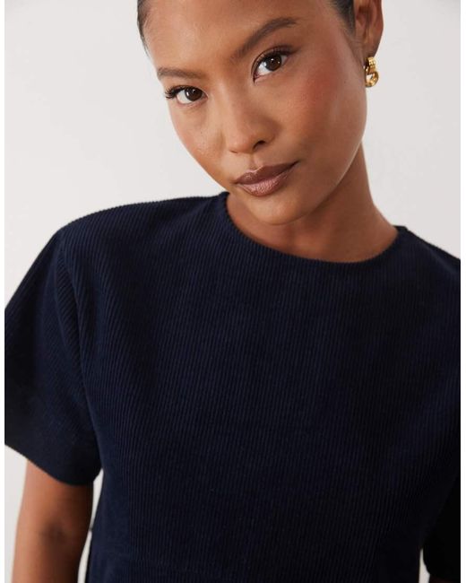ASOS Blue Asos Design Petite Mini Cord T-Shirt Dress