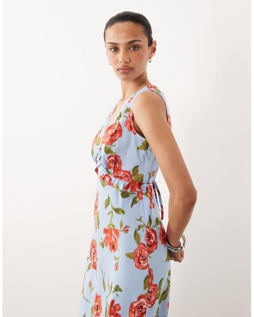 Wednesday's Girl White Plunge Front Floral Print Dress