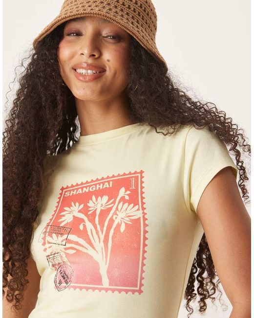 ASOS Blue Baby Tee With Flower Graphic