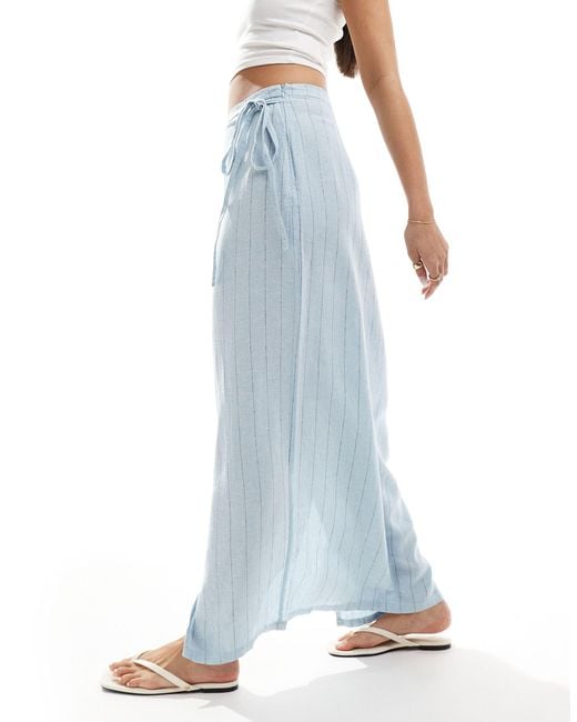 Vero Moda Blue Wrap Midi Skirt