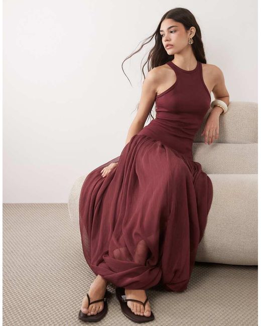 ASOS Red Hybrid Racer Maxi Dress