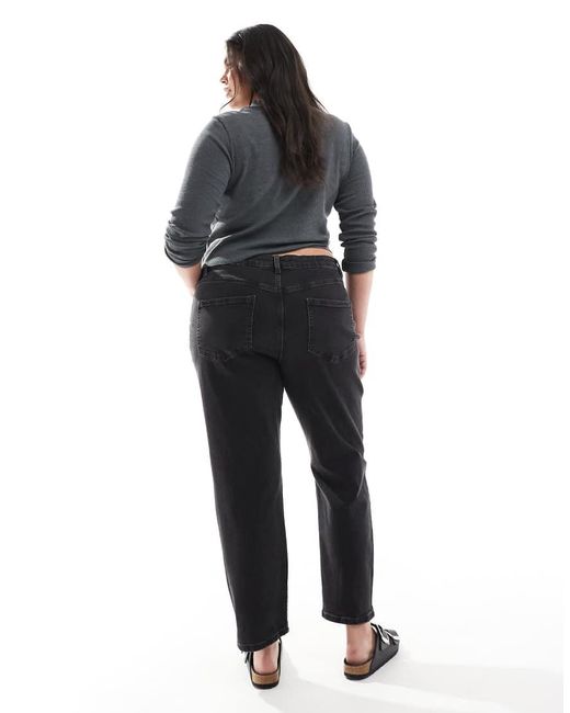 ASOS Black Asos Design Curve Slim Fit Comfort Mom Jeans