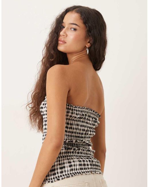 NARRATED Multicolor Strapless Gathered Top