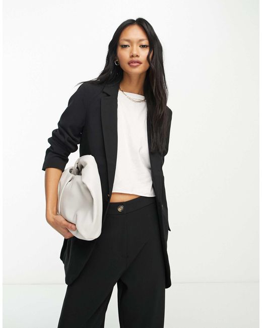 Blazer habillé d'ensemble Object en coloris Black